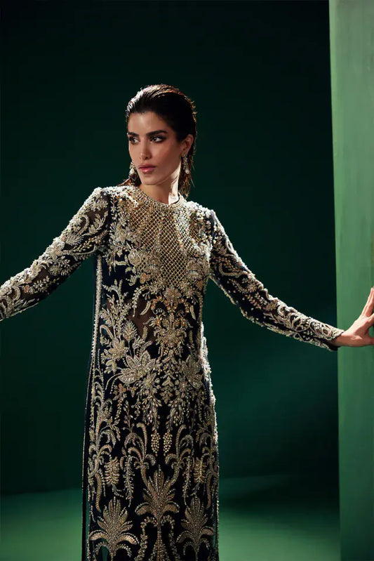Soraya Éclat black formal outfit with silver embellishment view 2