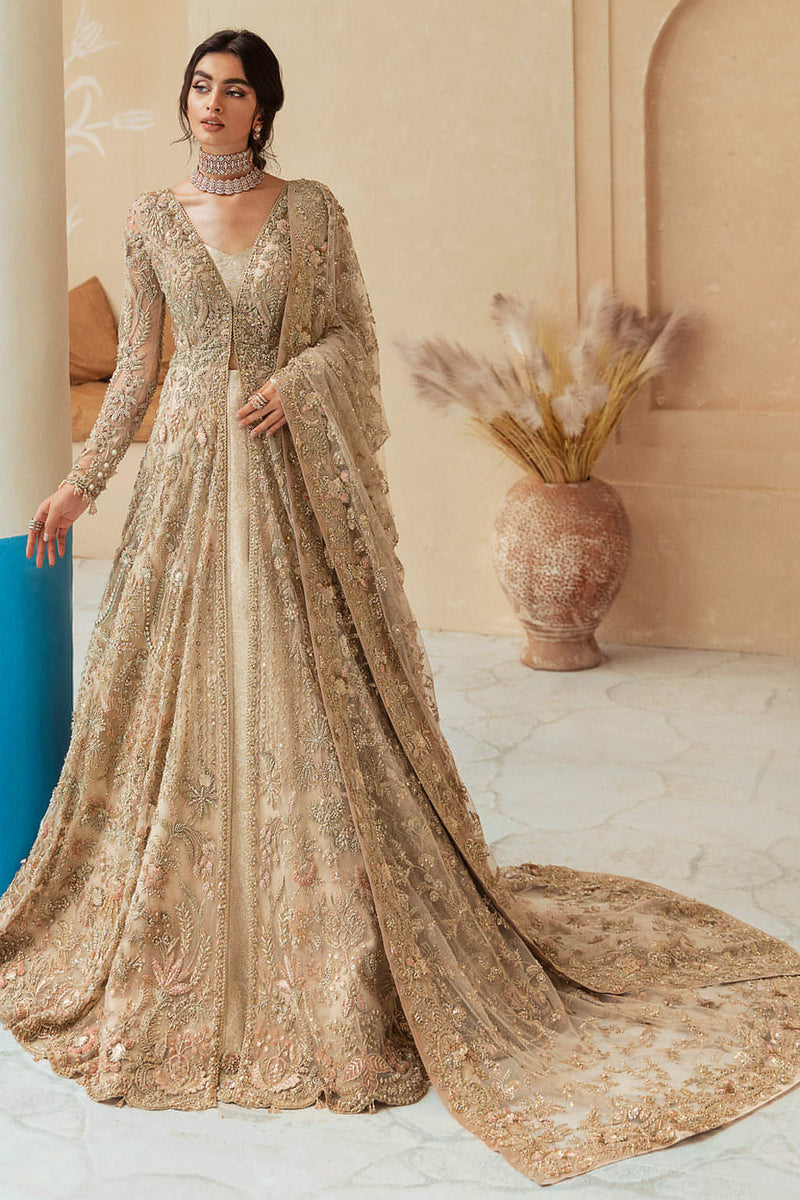 Soraya Floret Style golden beige bridal outfit reference