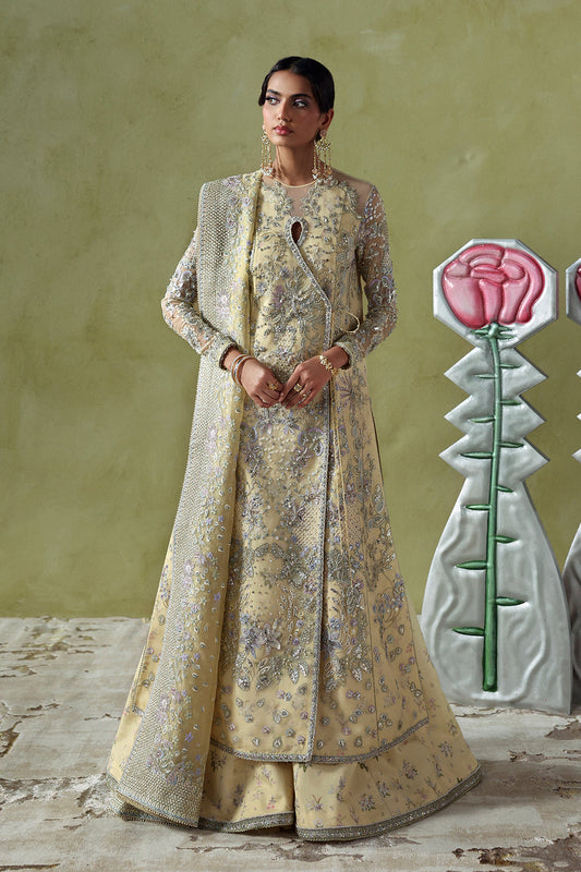 Soraya Liora Style butter yellow organza formal front view