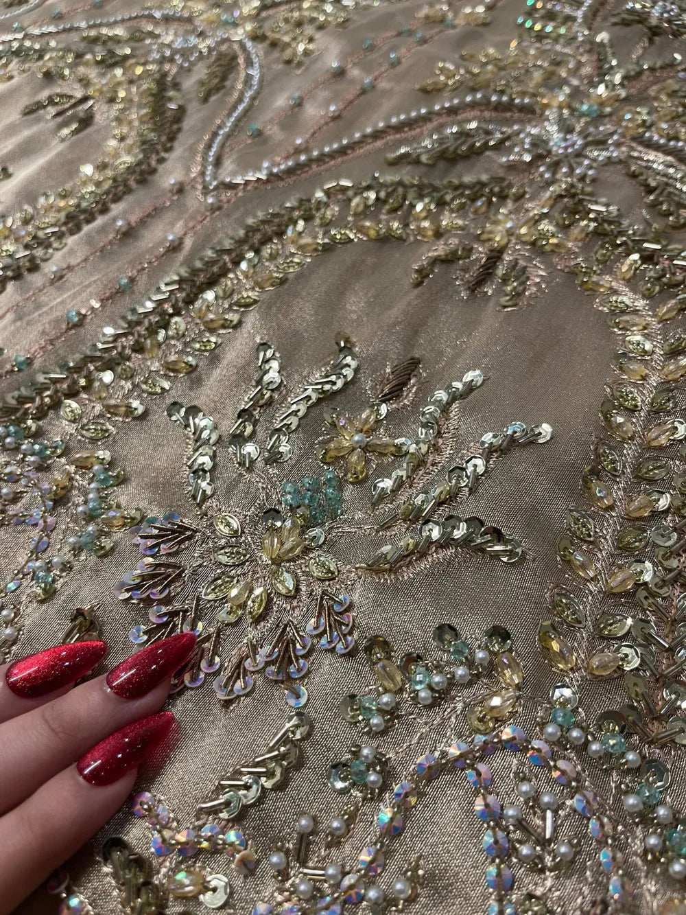 Soraya – Reverie Style, floral crystal embroidery detail