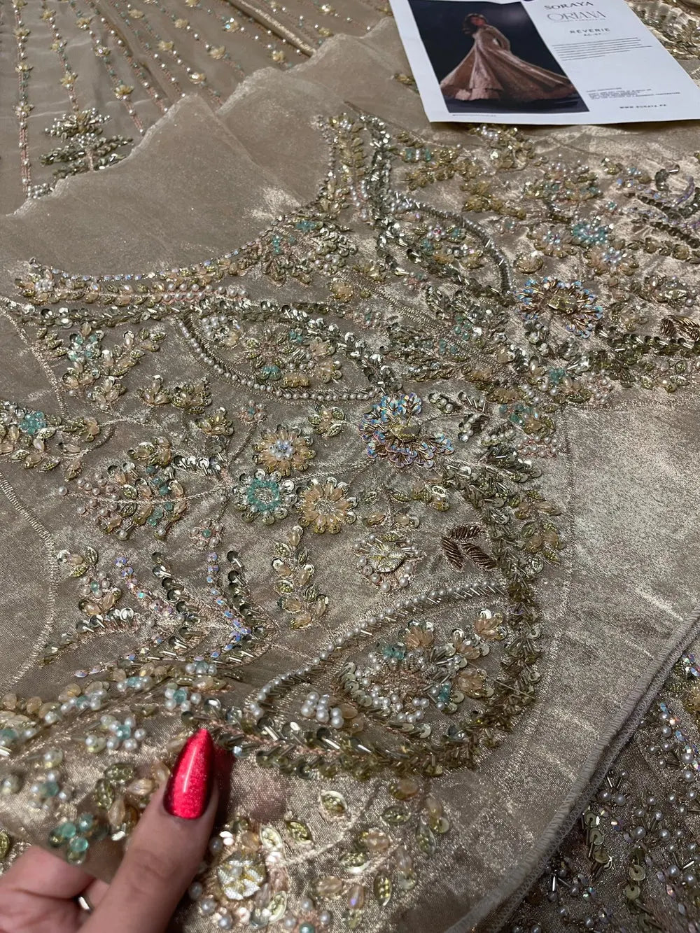 Soraya – Reverie Style, embroidered fabric with design reference