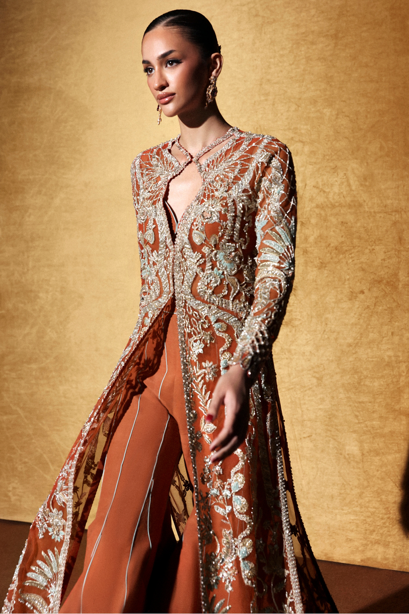 Soraya Veyra burnt orange and aqua formal by Mairaz