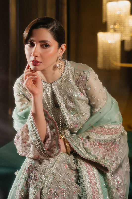 Suffuse Mehtab Style mint green organza formal view 2