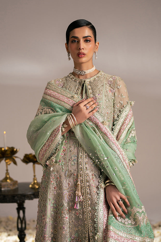 Suffuse Mehtab Style mint green organza formal view 4