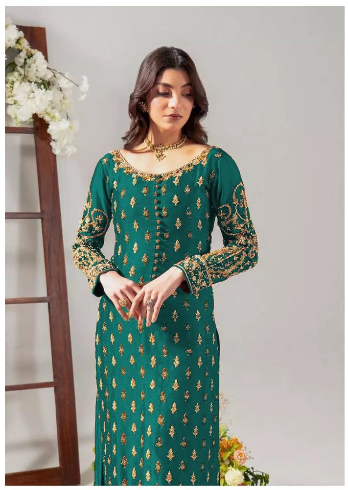 Ahmad Sultan Style — Mairaz Tangerine & Green Three-Piece Suit, product view 2 of 2