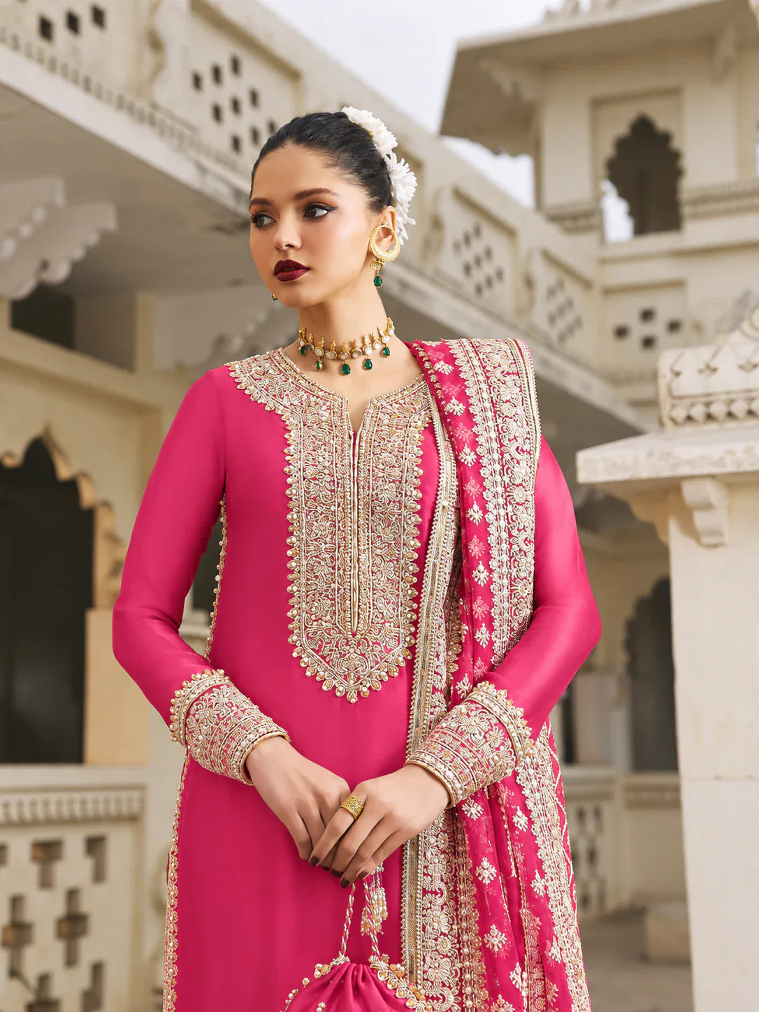 Kanwal Malik – Noreen (Shocking Pink) alternate full outfit view