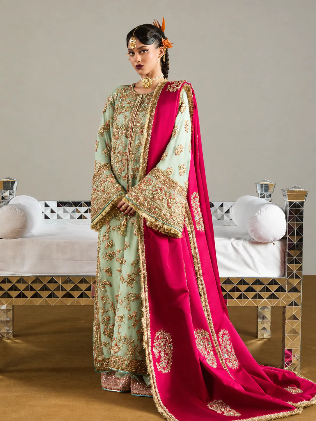 Hussain Rehar – Ruphali (Mint Green) alternate full outfit view