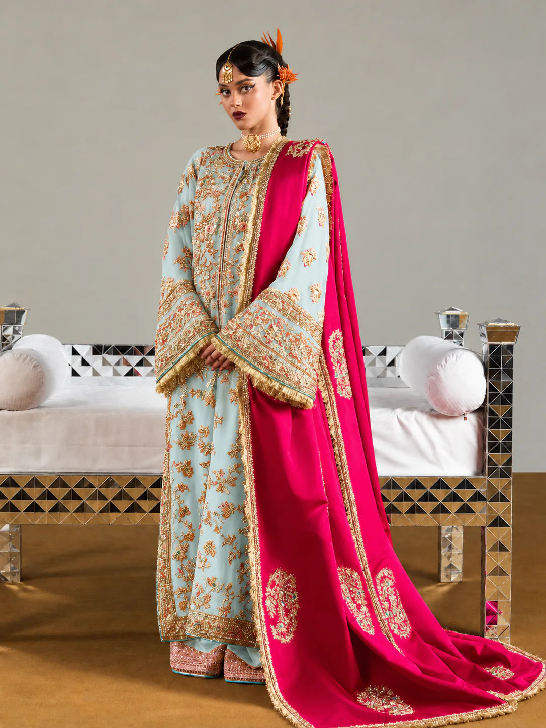 Hussain Rehar – Ruphali (Powder Blue) alternate full outfit view