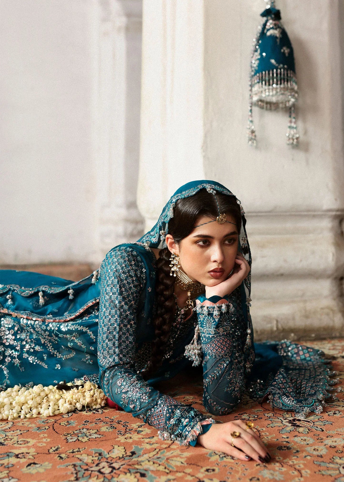 Hussain Rehar Zebunisa Style — Mairaz Teal Sharara