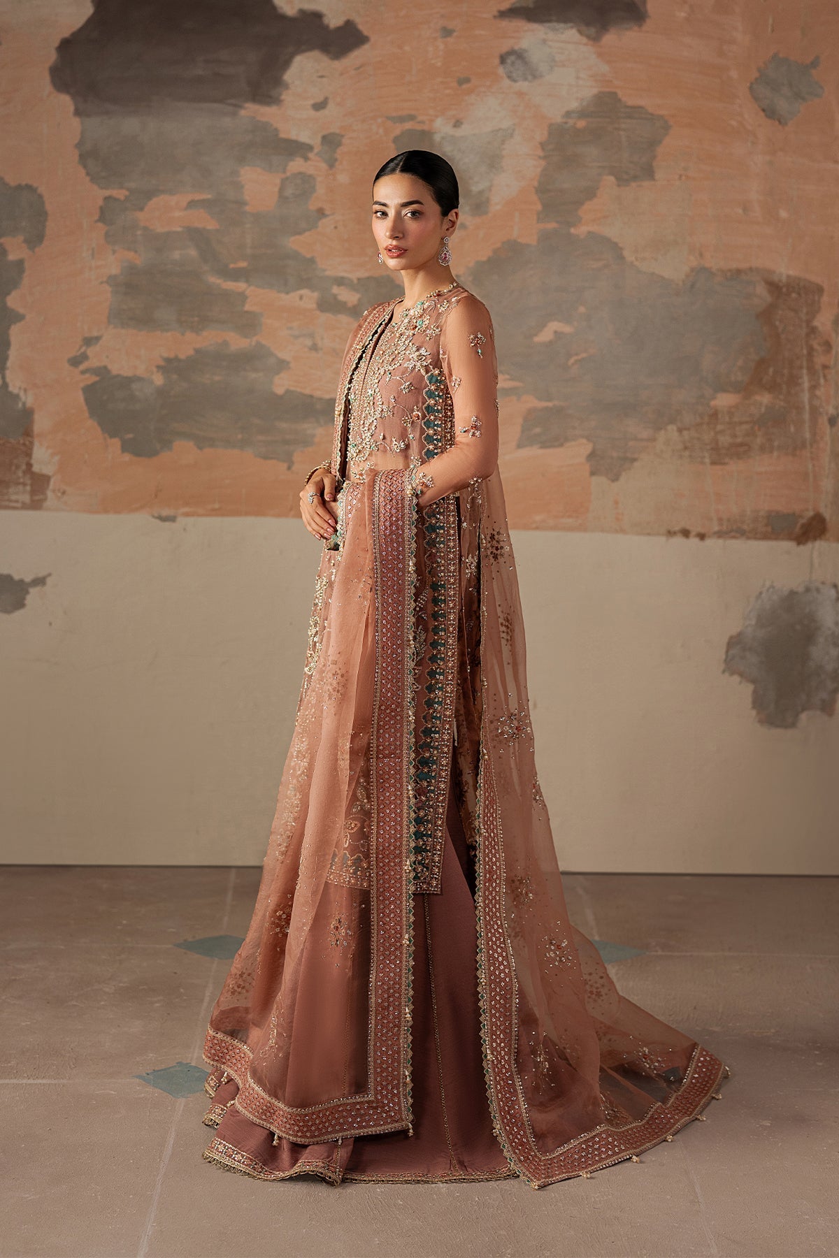 Ayzel Rosara Style — Mairaz Pink & Green Three-Piece Suit