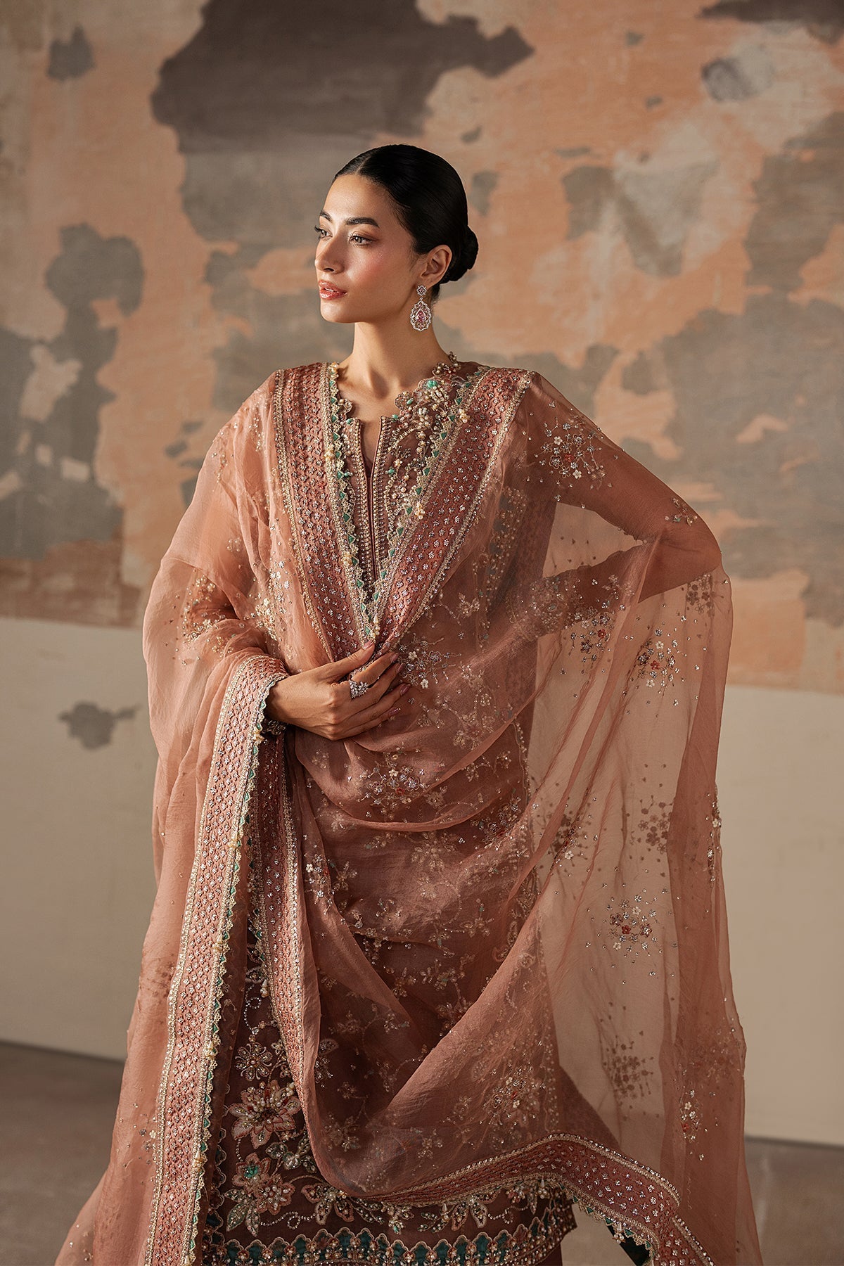 Ayzel Rosara Style — Mairaz Pink & Green Three-Piece Suit