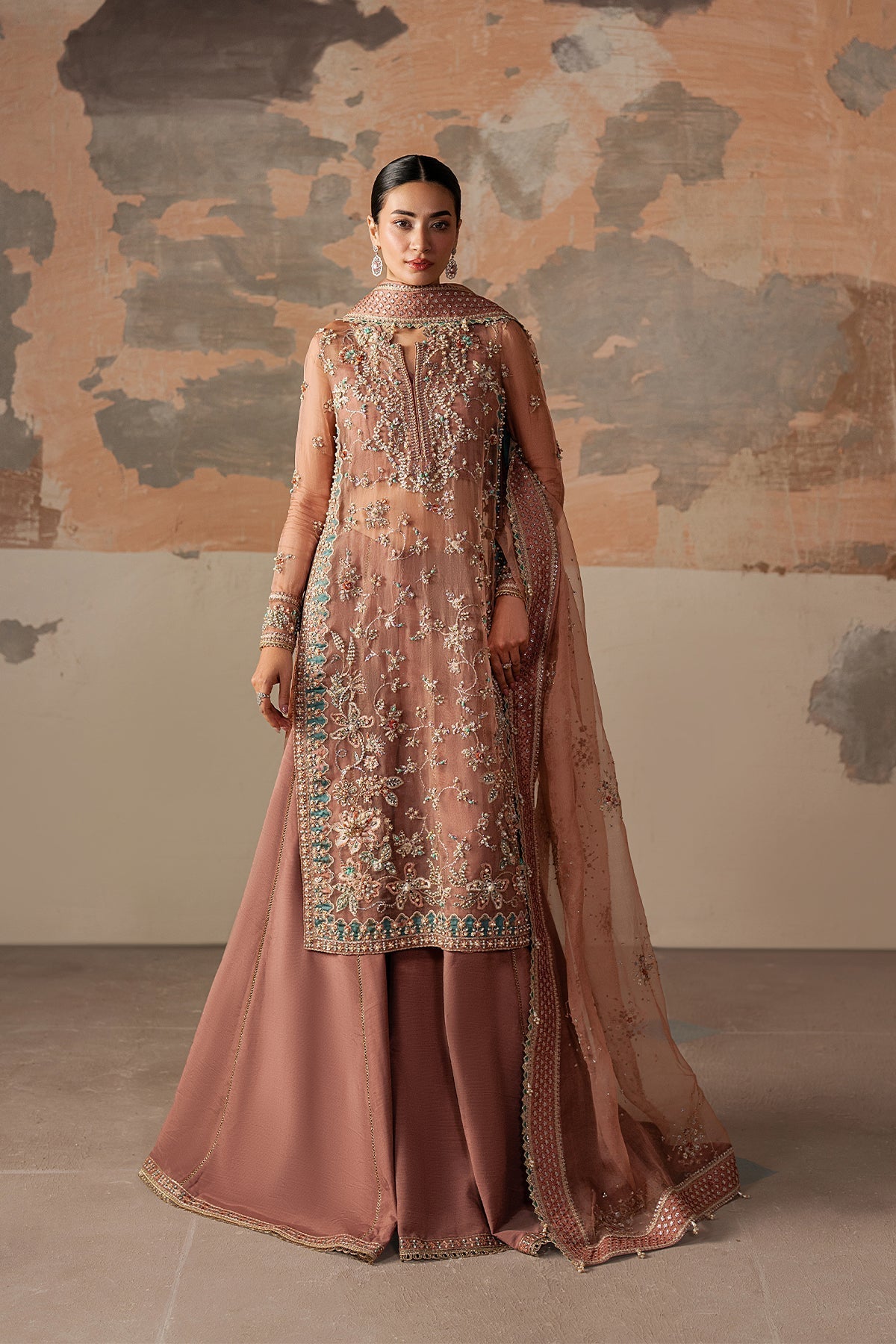 Ayzel Rosara Style — Mairaz Pink & Green Three-Piece Suit