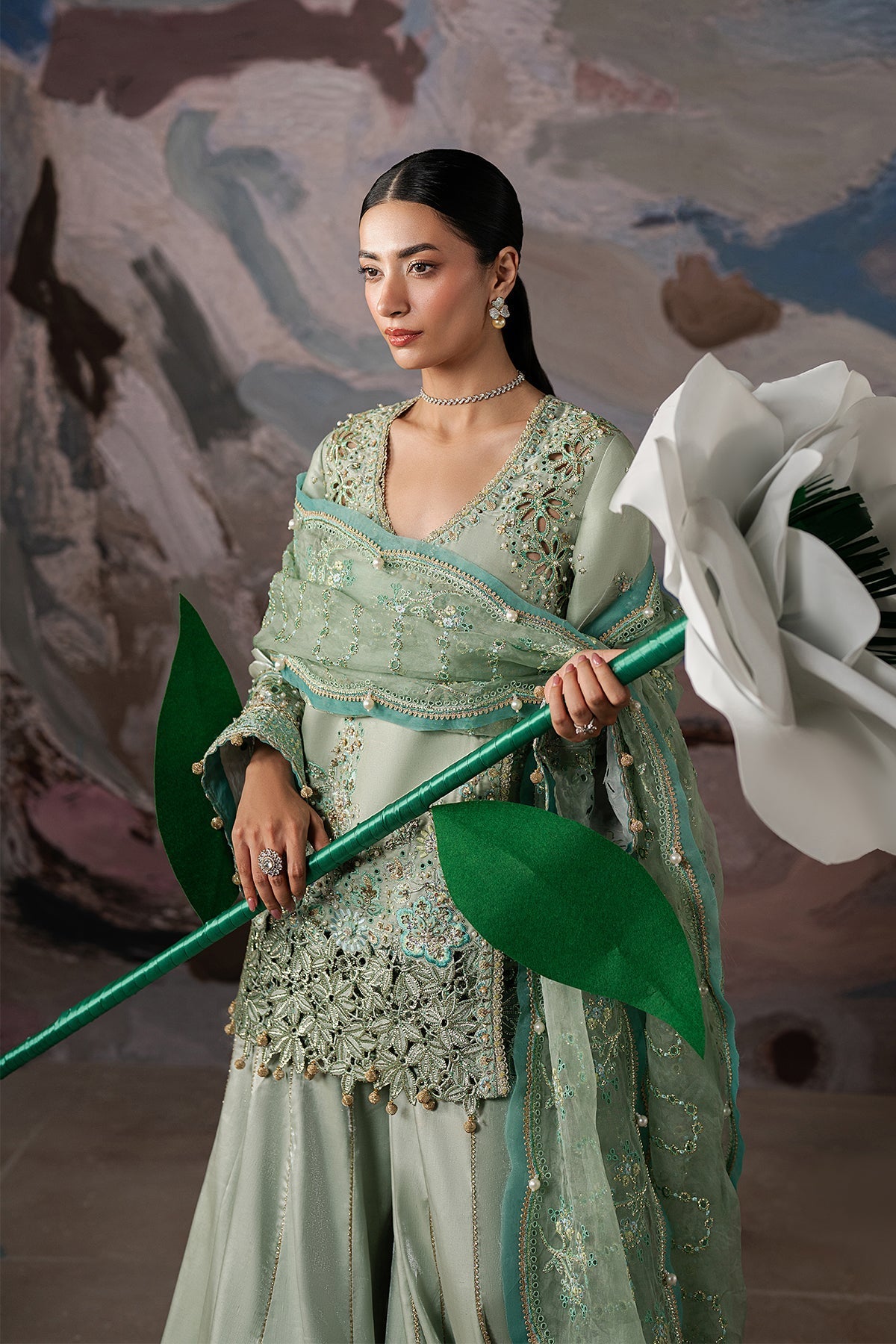 Ayzel Glowen Style — Mairaz Mint Green Three-Piece Suit