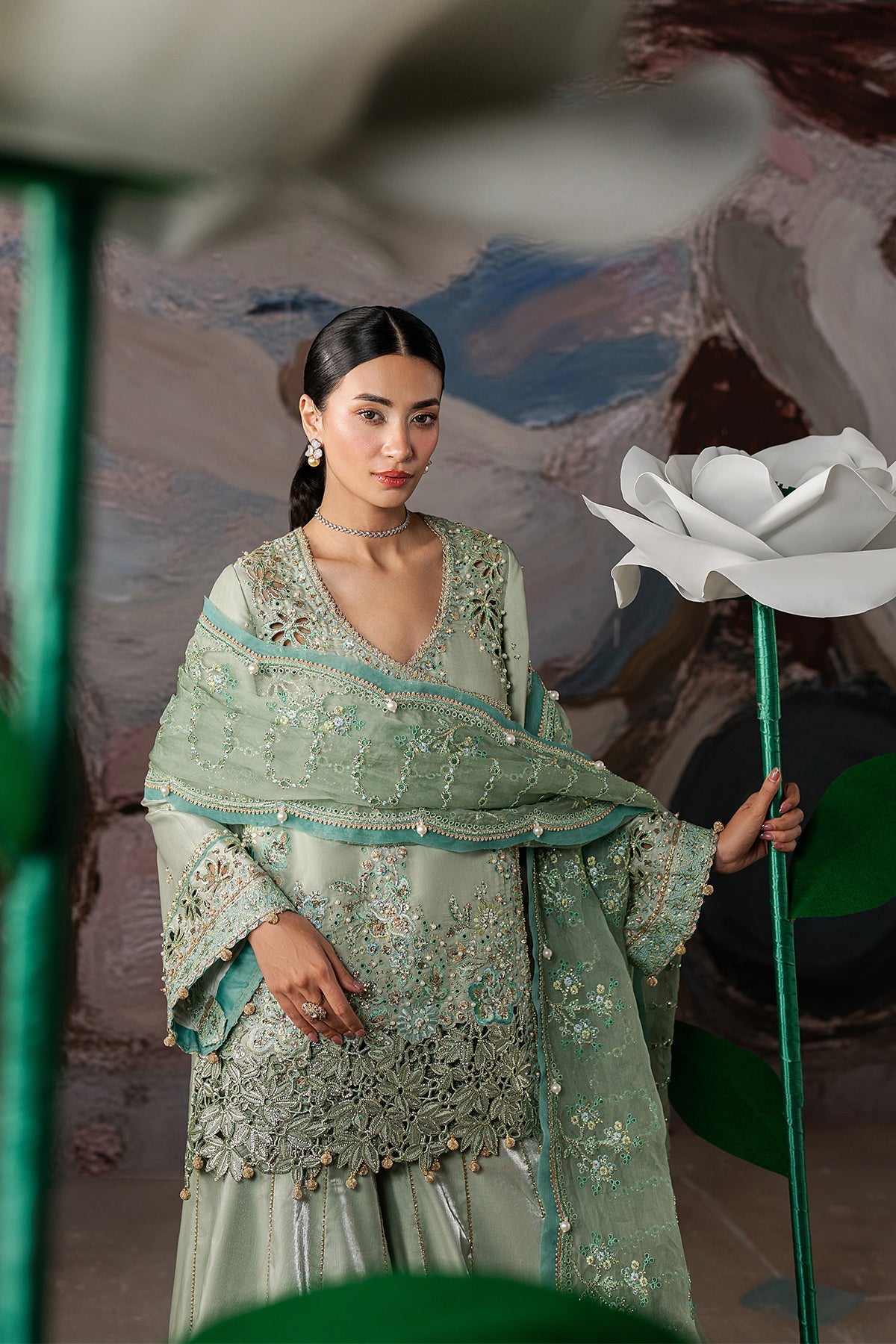Ayzel Glowen Style — Mairaz Mint Green Three-Piece Suit