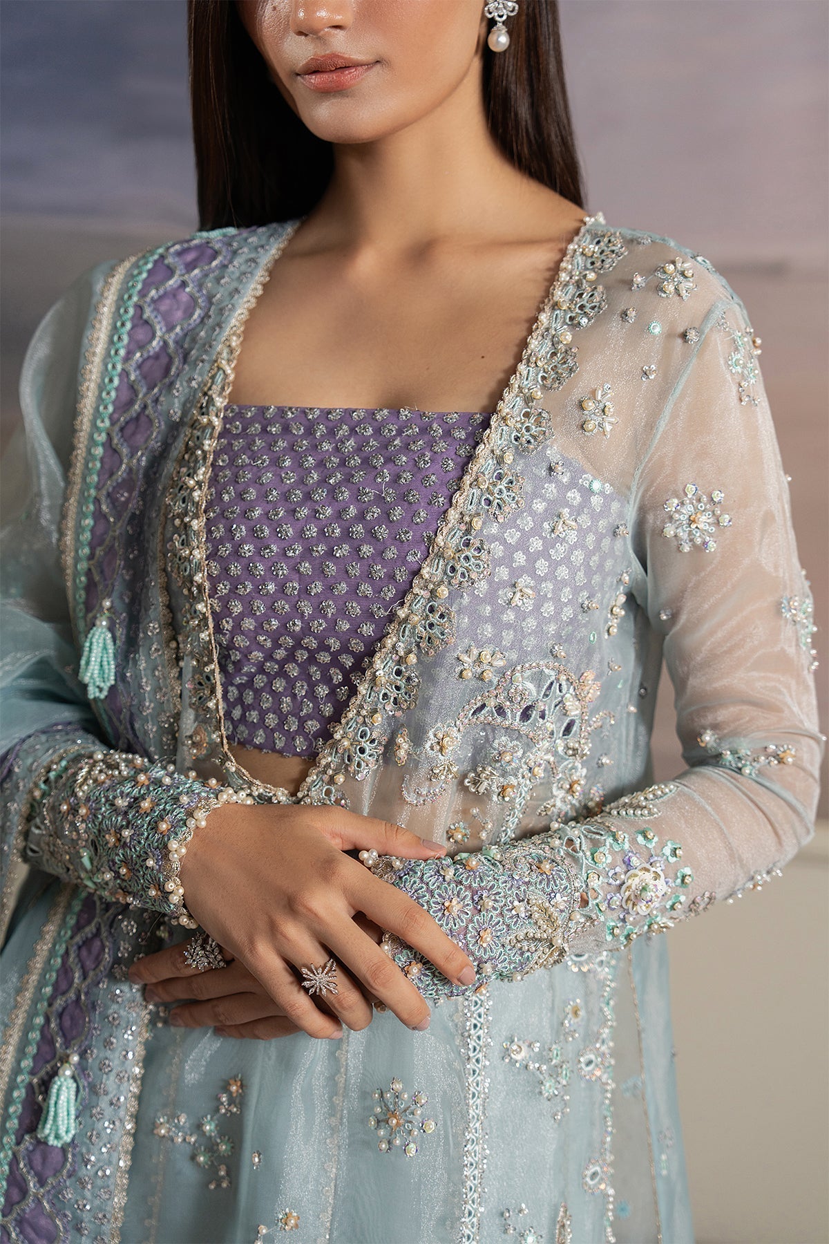 Ayzel Aurayne Style — Mairaz Aqua & Lilac Three-Piece Suit