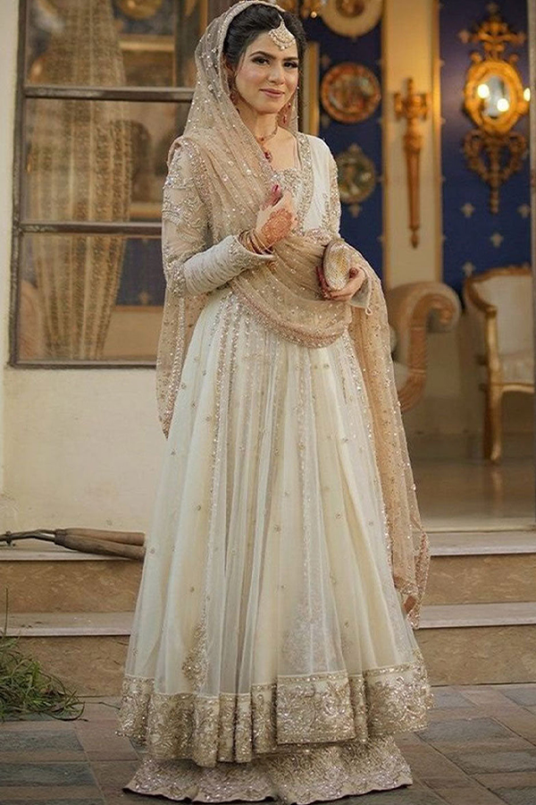 Faiza Saqlain Ahlah Style — Mairaz White Net Pishwas & Sharara, product view 1 of 3