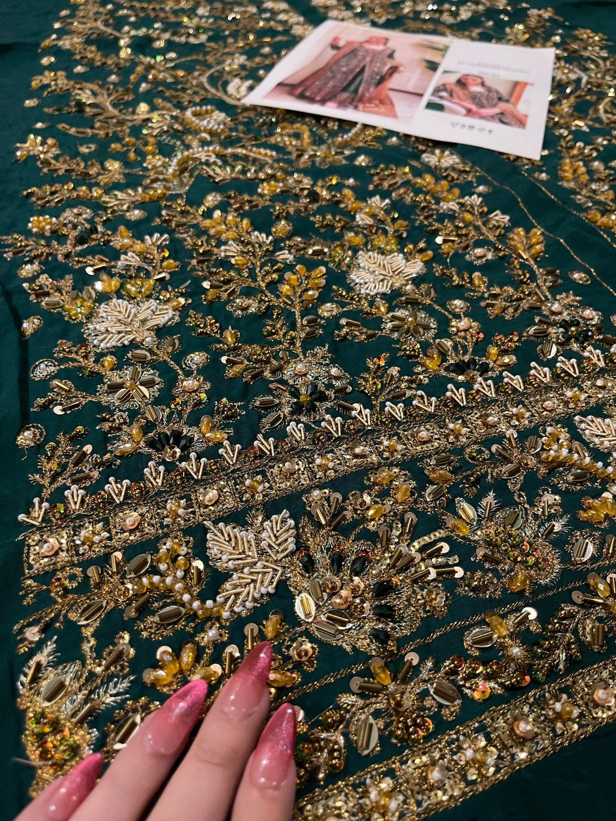 Zeeshan Danish ZD01 dark emerald ornate bridal reference