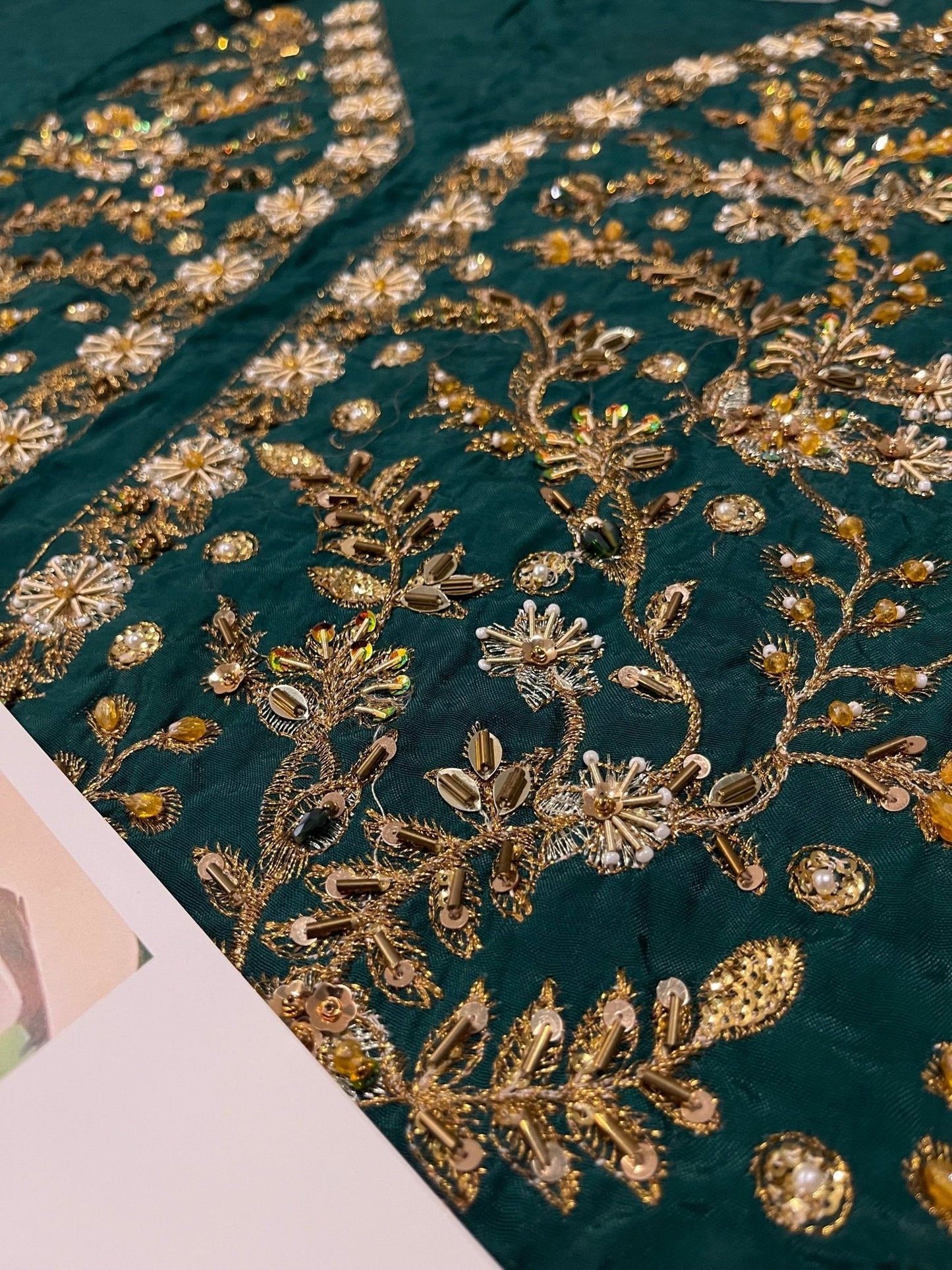 Zeeshan Danish ZD01 dark emerald bridal silhouette reference