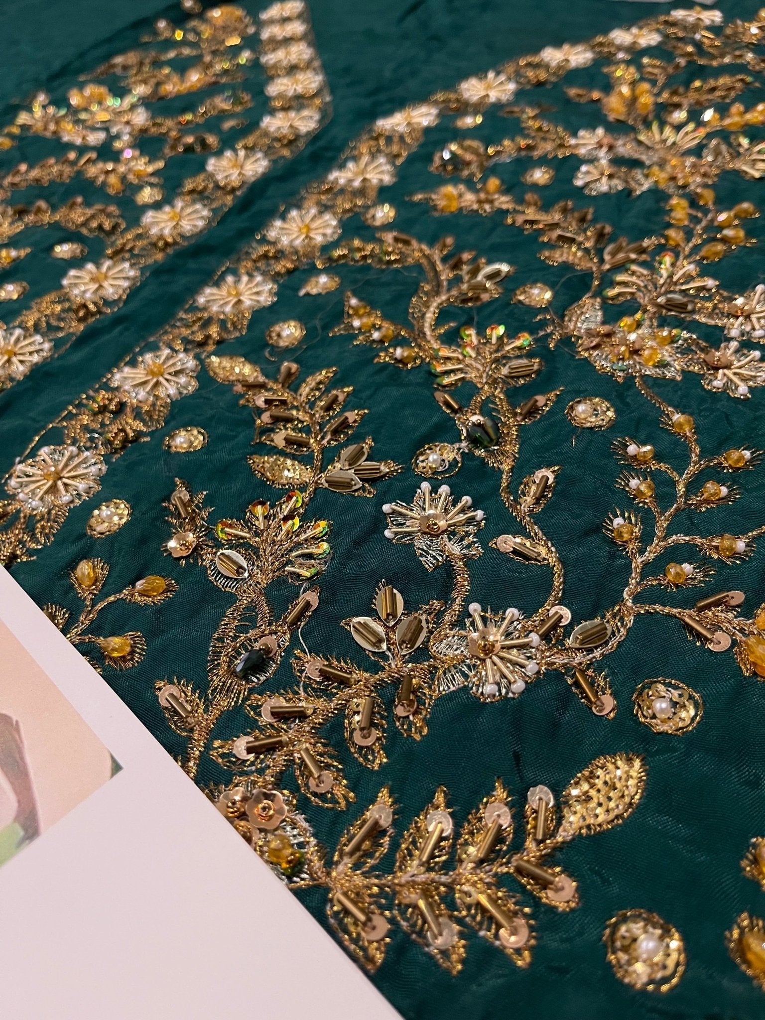 Zeeshan Danish ZD01 dark emerald bridal silhouette reference