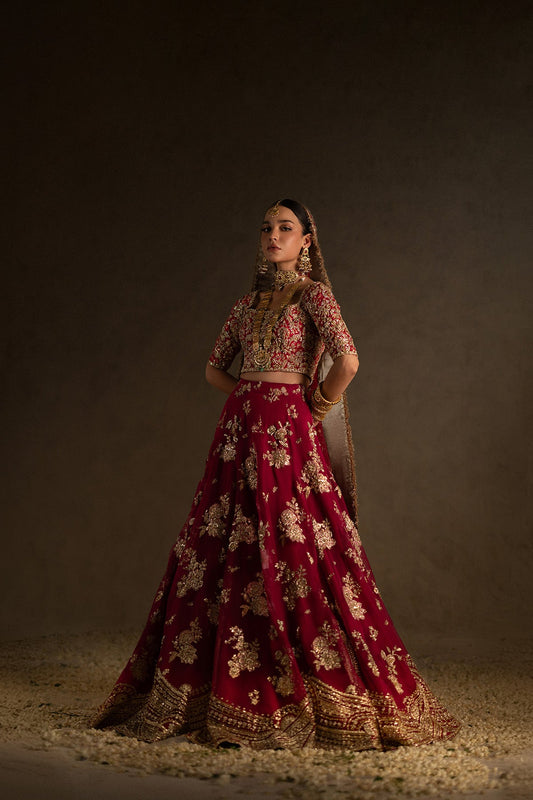 Zuria Dor – Nour Neue Style — Mairaz reproduction, marsala pink bridal lehenga, product view 1 of 5