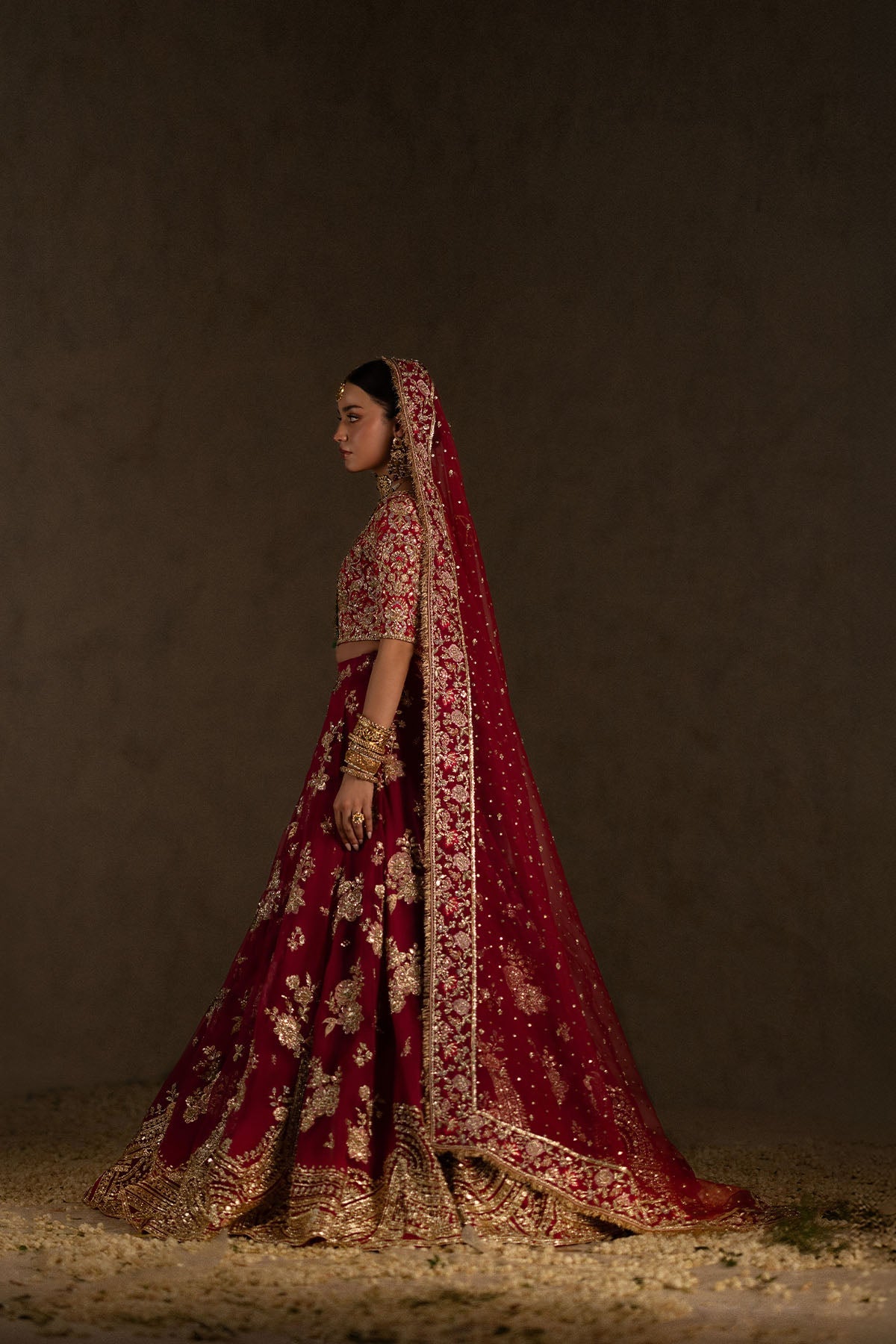 Zuria Dor – Nour Neue Style — Mairaz reproduction, marsala pink bridal lehenga, product view 2 of 5