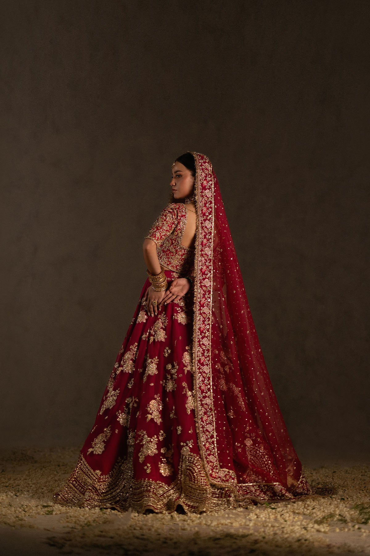 Zuria Dor – Nour Neue Style — Mairaz reproduction, marsala pink bridal lehenga, product view 3 of 5