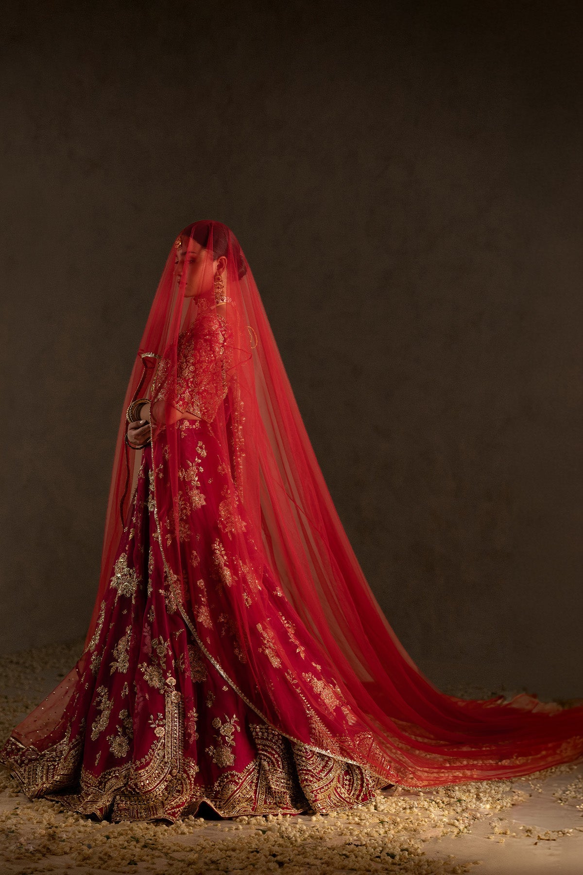 Zuria Dor – Nour Neue Style — Mairaz reproduction, marsala pink bridal lehenga, product view 4 of 5