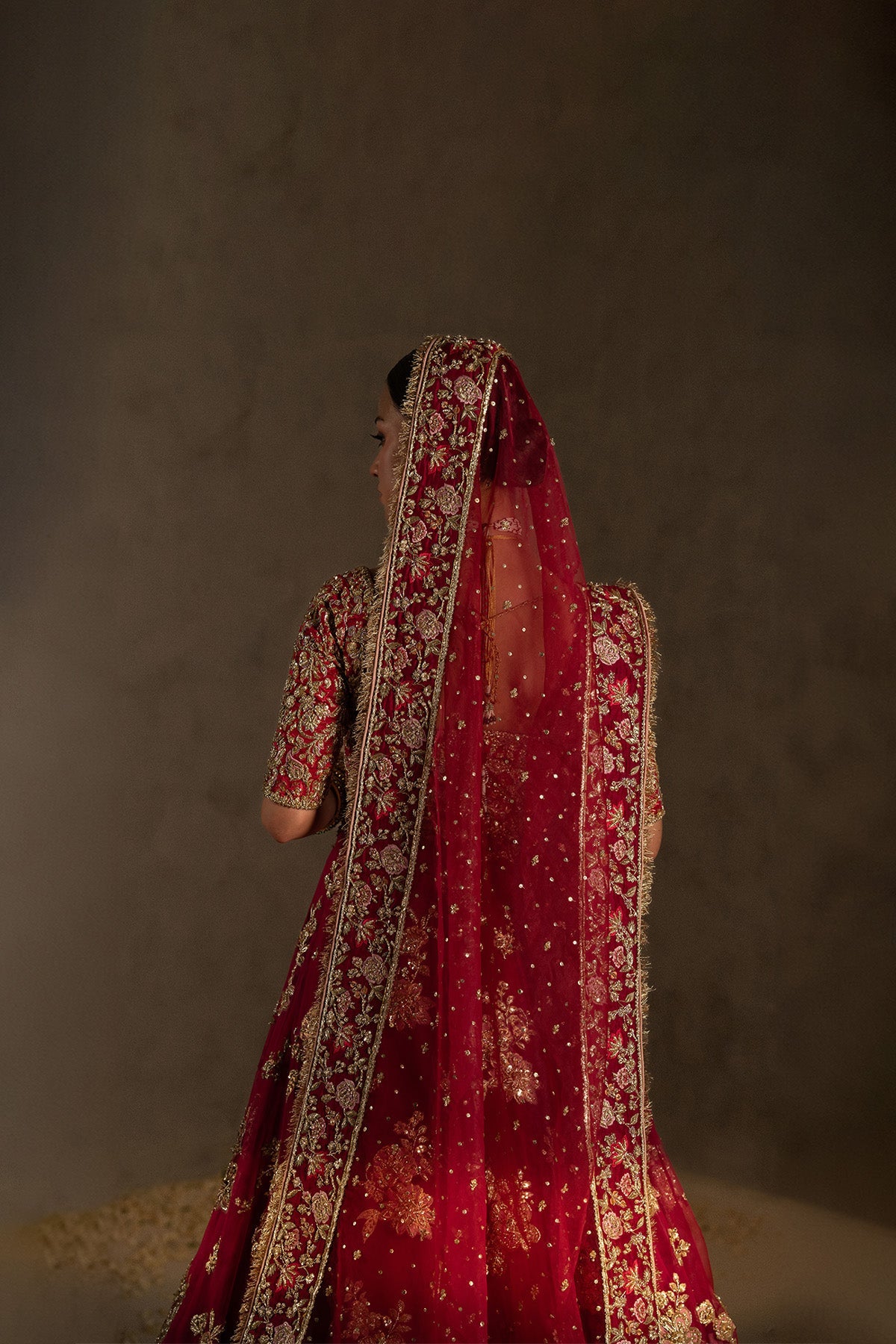 Zuria Dor – Nour Neue Style — Mairaz reproduction, marsala pink bridal lehenga, product view 5 of 5
